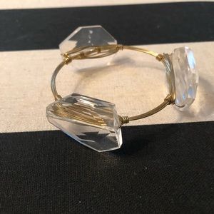 Gold Wire and Faceted Glass Bangle Bracelet